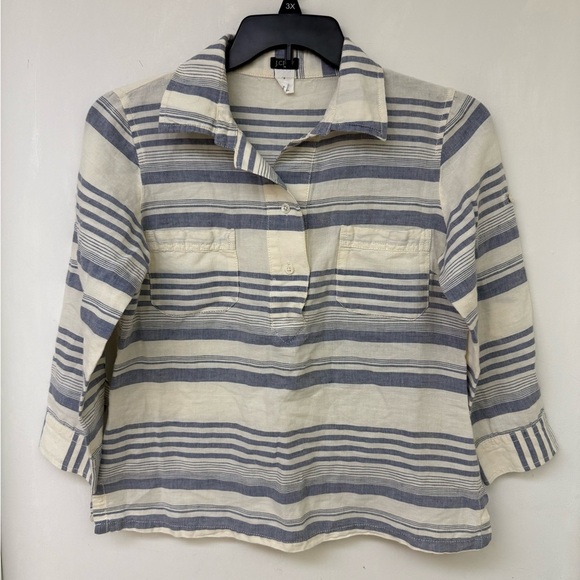 J.Crew Blue and Cream Striped Pullover Size S - Picture 1 of 4
